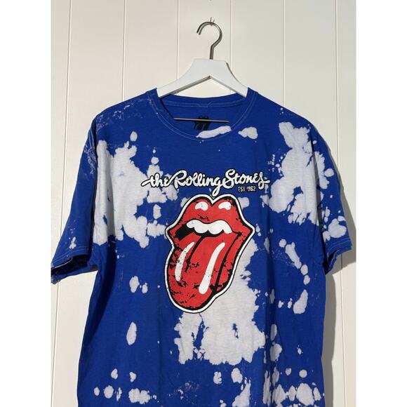Rolling Stones Graphic Band T-Shirt Blue White Size Large - Picture 3 of 5